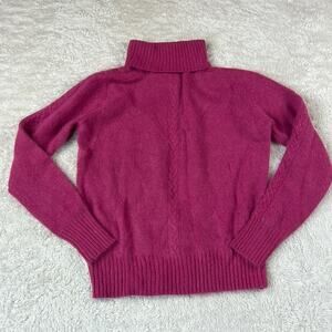 Vintage 80s The Committee Lambswool and Angora pink turtleneck sweater, L
